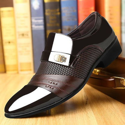 Dress Faux Patent Slip-On – Loafers Leather Formal Men's FashionChic