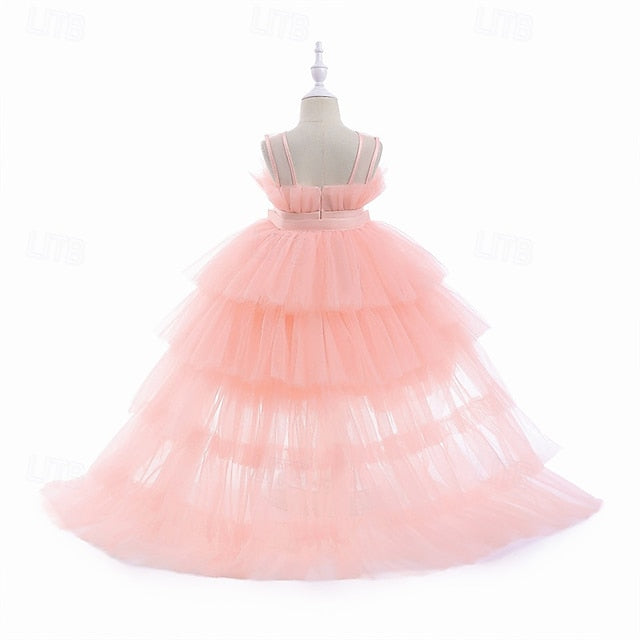 Solid Party Performance Sleeveless Dress Girls' Kids Color FashionChic