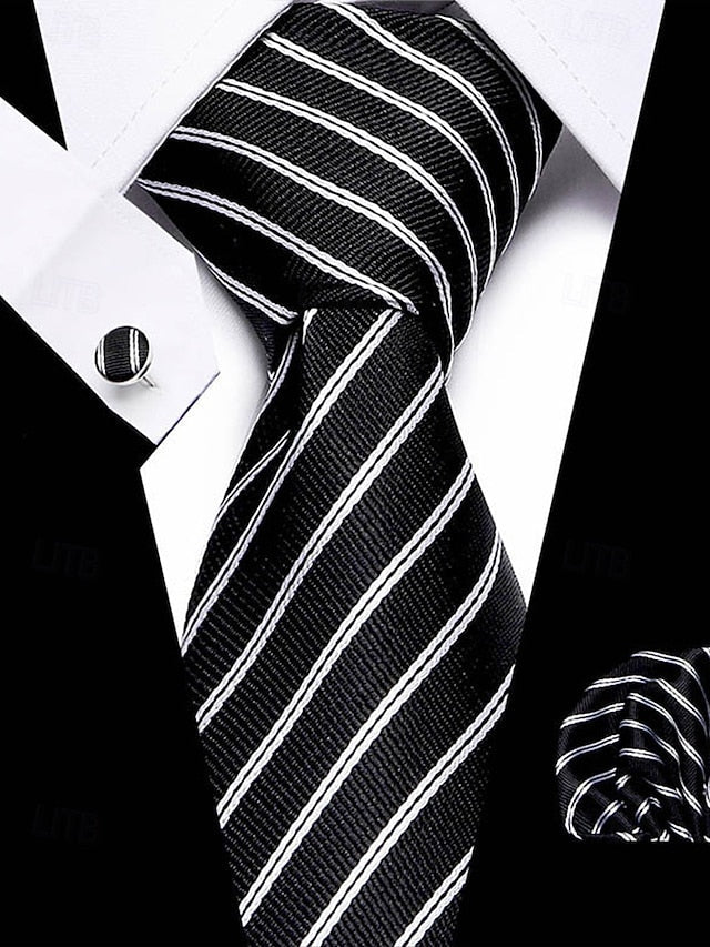 and Square Checkered Men's Pocket Purple Silk Tie – Set FashionChic