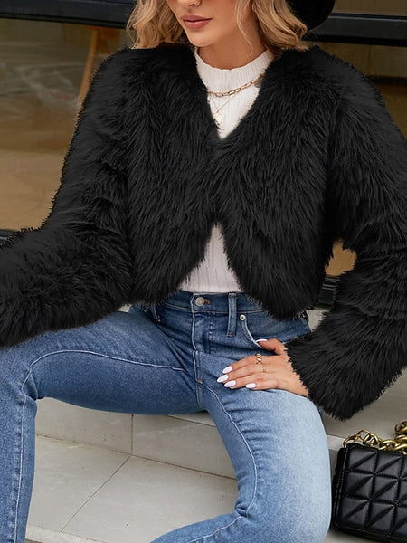 Women's Comfortable Coat Faux Winter Fur Furs Warm FashionChic