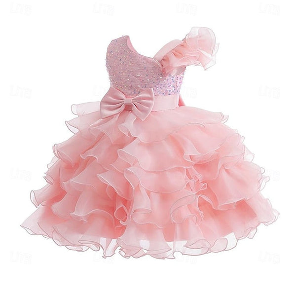 Gown Pageant Ball Flower Party Kids Dress Girls Wedding Ruffle FashionChic
