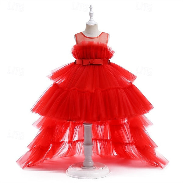 Solid Party Performance Sleeveless Dress Girls' Kids Color FashionChic
