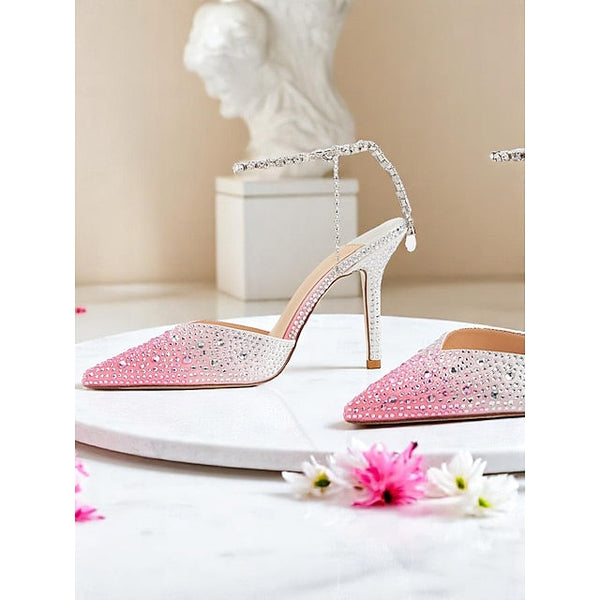 Women's - Stiletto with Crystal Slingback Gradient Heels FashionChic