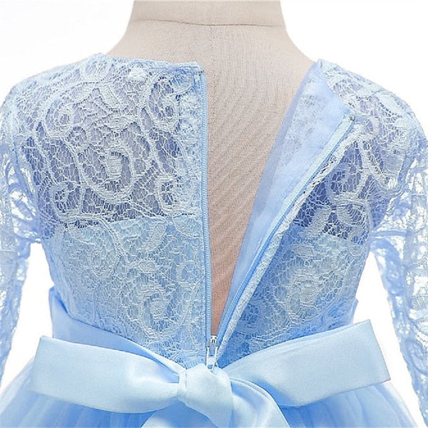 Girls' Flower Sleeve Kids Half Dress Girl Wedding FashionChic