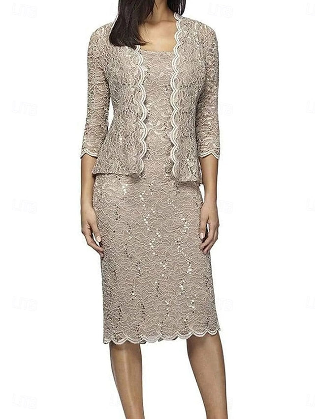 the Square Dress Bride Mother Piece Sets Elegant Two of FashionChic