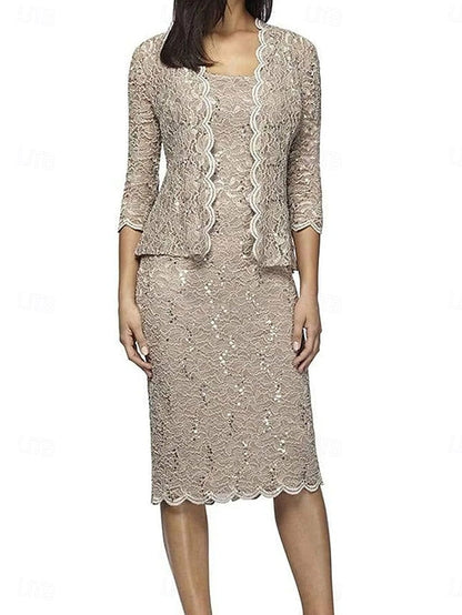 the Square Dress Bride Mother Piece Sets Elegant Two of FashionChic