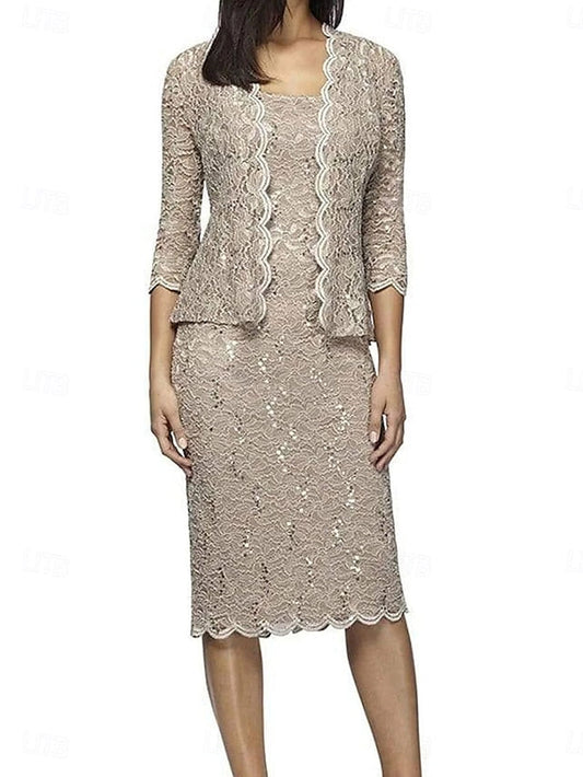 the Square Dress Bride Mother Piece Sets Elegant Two of FashionChic