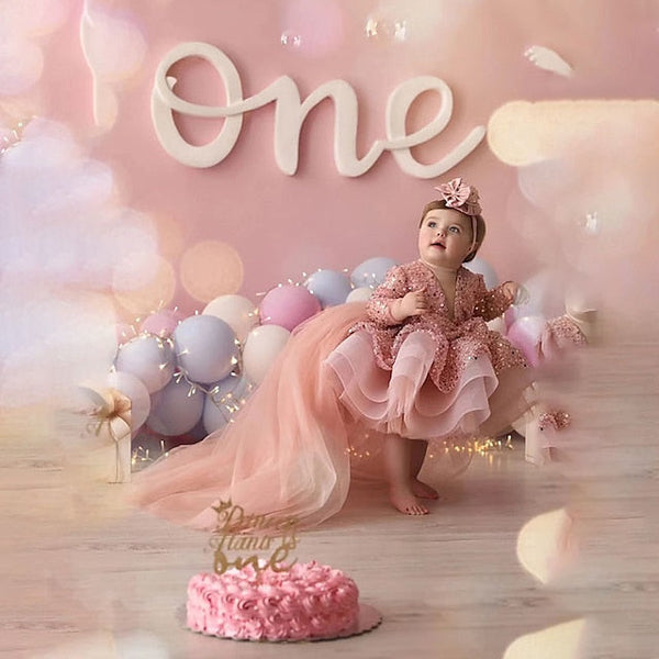 Long Party Girls' Dress Performance Sequin Sleeve Kids FashionChic