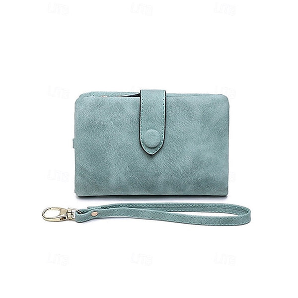 with Leather Women's Wrist Strap Faux Pink Wallet – FashionChic