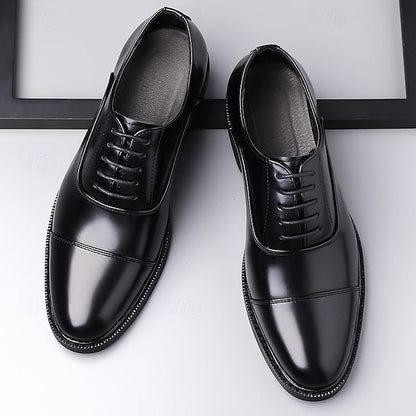 Shoes Dress Brown Oxford Design Cap-Toe Classic Men's – FashionChic