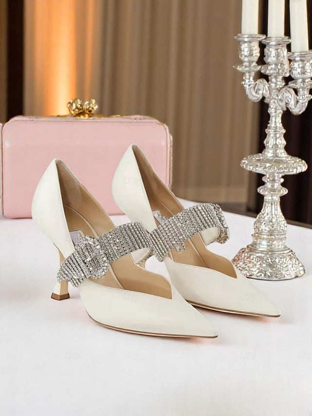 Women's Pumps Rhinestone-Embellished Slingback with FashionChic
