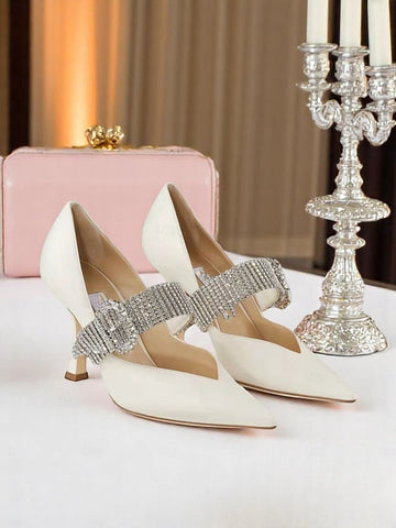 Women's Pumps Rhinestone-Embellished Slingback with FashionChic