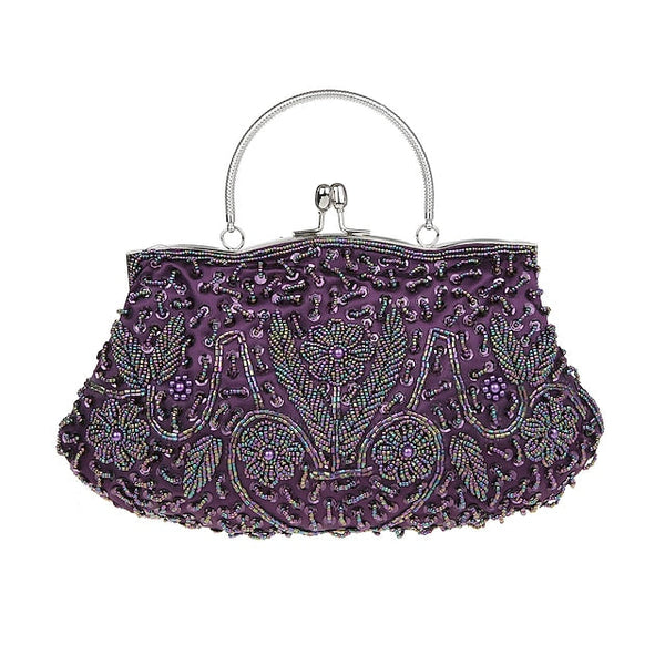 Vintage Evening Clutch Beaded Purse White Women's – FashionChic