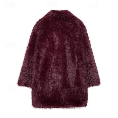 Comfortable Warm Women's Fur Pocket Coat Faux Furs FashionChic