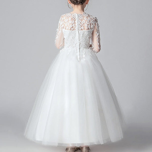 Party Kids Dress Girls' Color Girl Solid Flower FashionChic