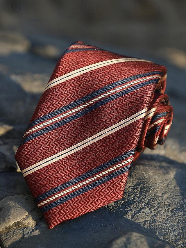 and Tie Paisley Silk Classic Men's Necktie Striped FashionChic