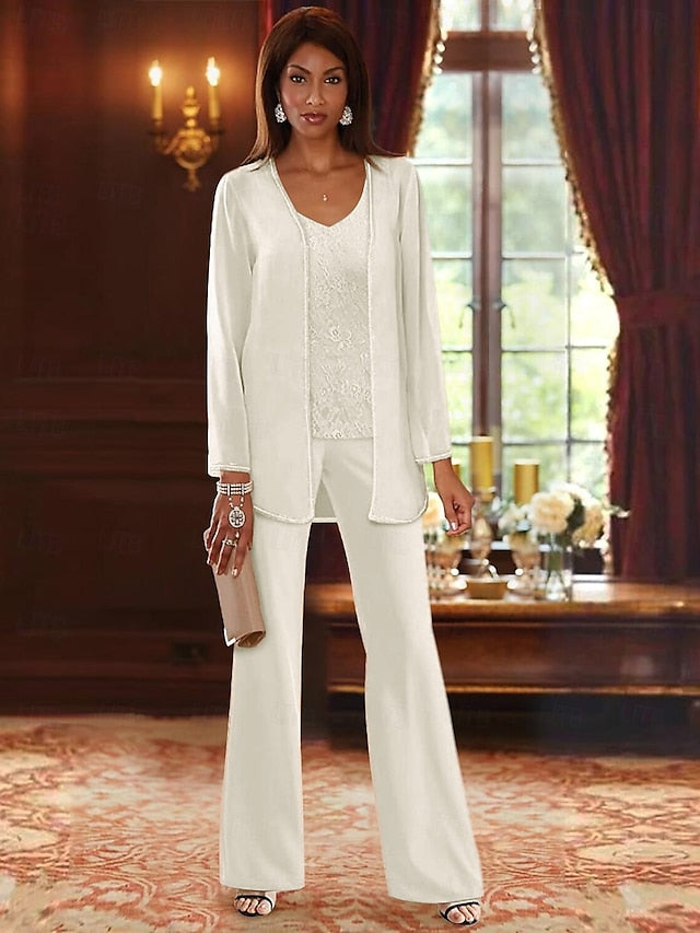 Wedding 3 Formal Beach Pantsuit Piece the Mother Bride of FashionChic