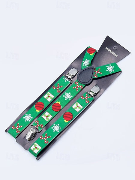 Snowman Christmas Suspenders with Men's FashionChic