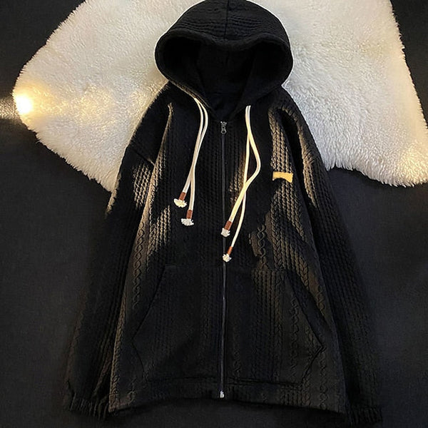 Women's Zip Up Hoodie Sweatshirt Active Sportswear Textured FashionChic