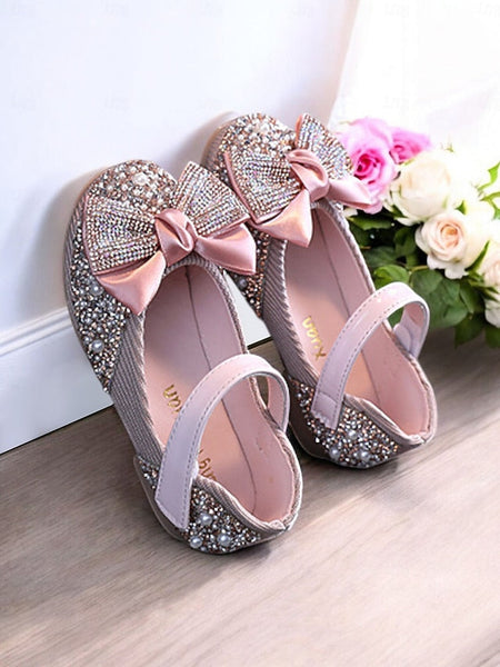 Jane – Girls' Mary Shoes Bow Sparkly Glitter Rhinestone FashionChic