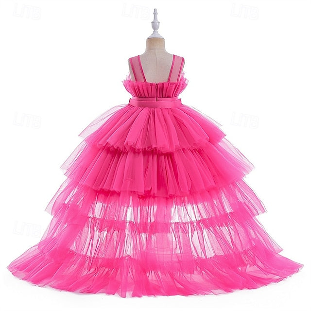 Solid Party Performance Sleeveless Dress Girls' Kids Color FashionChic
