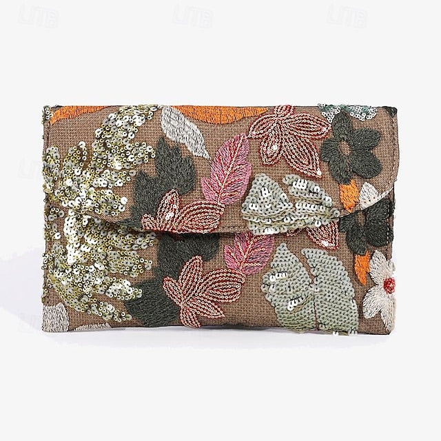 Embroidered Handheld Women's Evening Floral Clutch - Bag FashionChic
