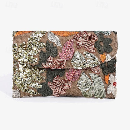 Embroidered Handheld Women's Evening Floral Clutch - Bag FashionChic