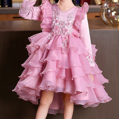 Long Wedding Party Kids Special Dress Sleeve Flower Girls' FashionChic