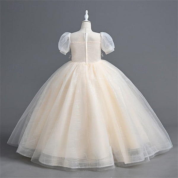 Girls' Party Flower Dress Color Kids Solid Girl FashionChic