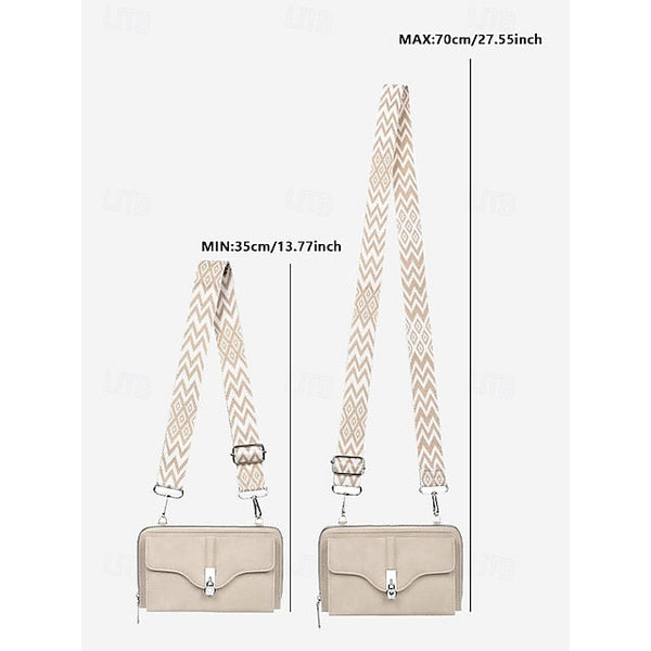 Crossbody Faux Women's Geometric Bag Pattern with Leather FashionChic