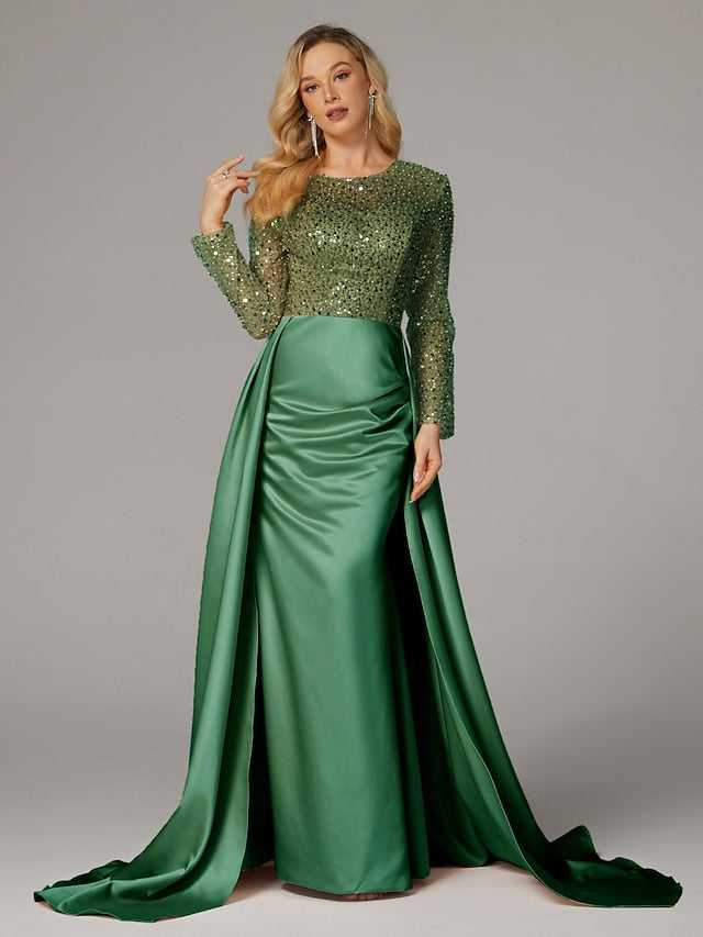 Carnival Mermaid Floor Masquerade Evening Gown Dress Elegant FashionChic