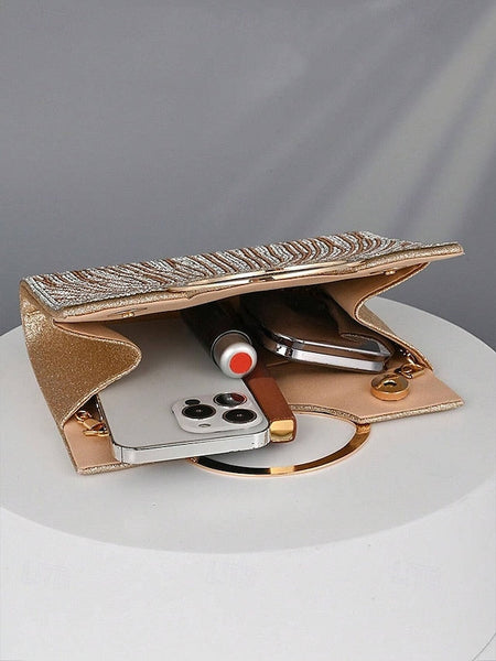 Evening Bag Clutch – Round Rhinestone with Women's Handle FashionChic