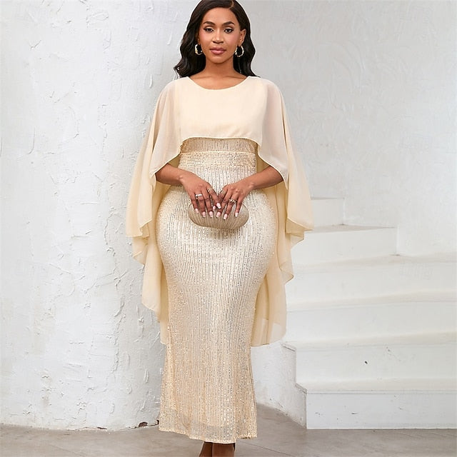 Dress the Crew of Mother Length Elegant Neck Floor Bride FashionChic