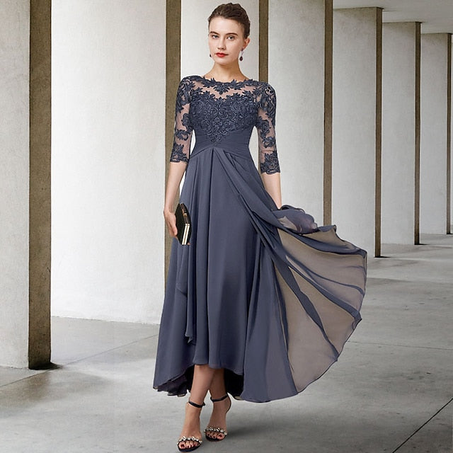 the Wedding of Plus Bride Guest Mother Size Elegant A-Line Dress FashionChic