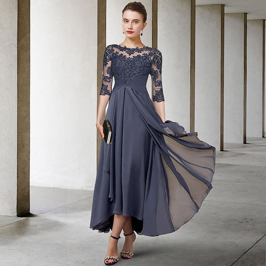 the Wedding of Plus Bride Guest Mother Size Elegant A-Line Dress FashionChic