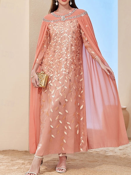 A-Line Dress Floor Length Beaded Eembroidered Party Dress