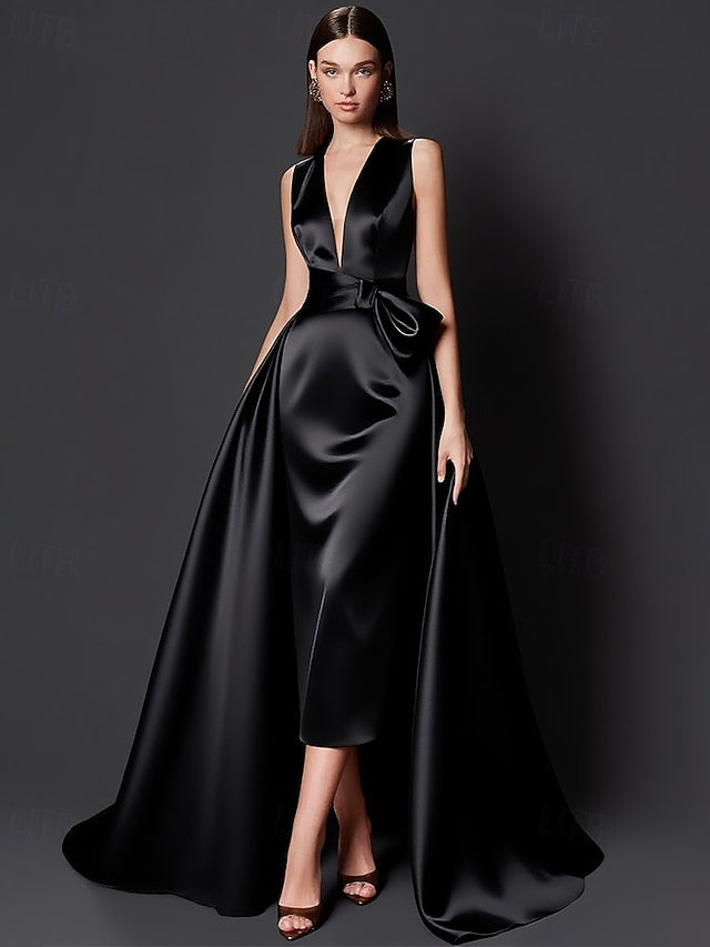 A-Line Formal Floor Evening Wedding Elegant Gold Gown Dress FashionChic