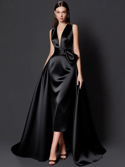 A-Line Formal Floor Evening Wedding Elegant Gold Gown Dress FashionChic