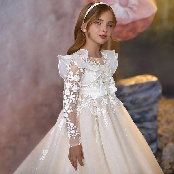 Party First Kids Girls' Dress Color Communion Solid FashionChic