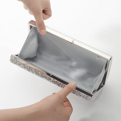 Silver Women's Glitter Clutch FashionChic