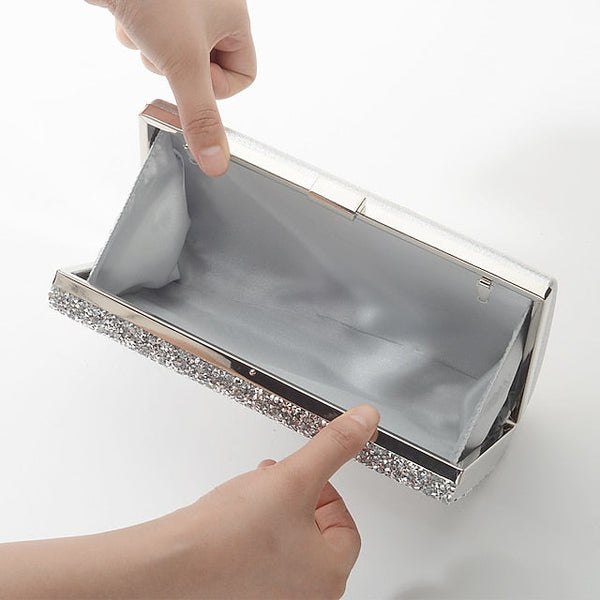 Silver Women's Glitter Clutch FashionChic