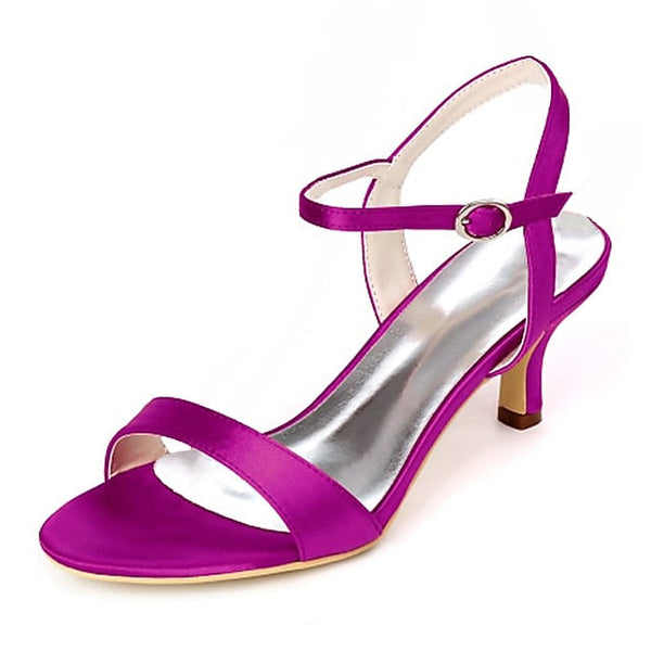 Satin Heels Wedding Adjustable Ankle Women's with Gold FashionChic