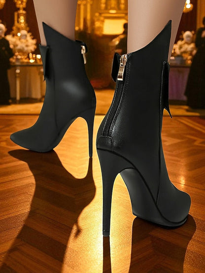 Boots Toe Women's Metallic Pointed Ankle - Stiletto Gold FashionChic