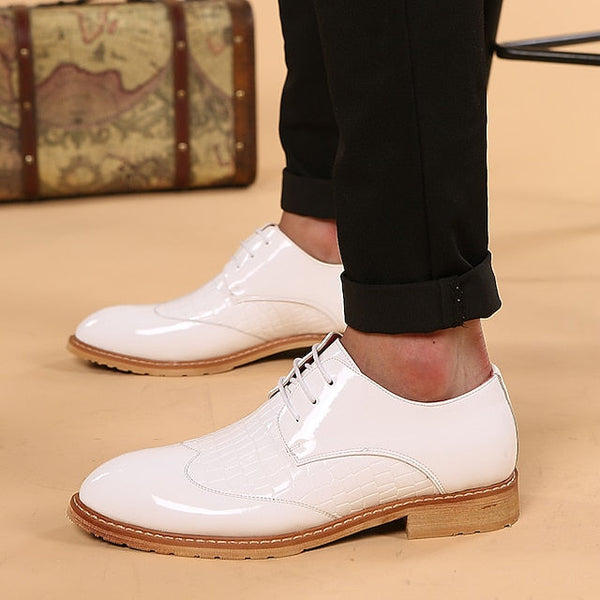 Dress – White Patent Shoes Oxford Crocodile Men's Leather FashionChic