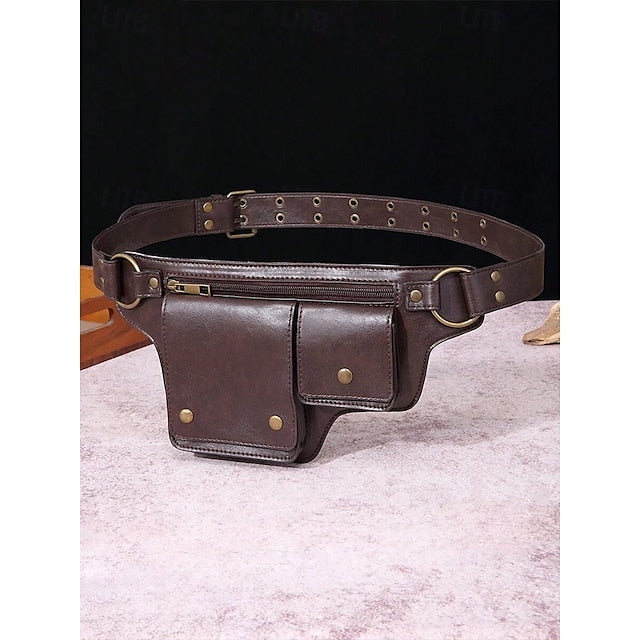 Utility Bag with Vintage Belt Women's Leather Faux FashionChic
