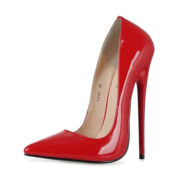 - Leather Sexy Stiletto Black Women's High Heels Patent FashionChic