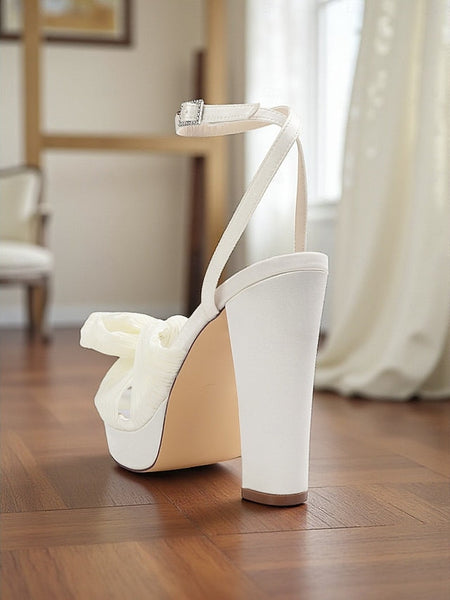 High Strap Platform with Sandals Heel Ankle Women's White FashionChic