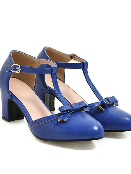 Retro Shoes Chunky 1950s Vintage Heels heels Roaring T-strap 20s FashionChic