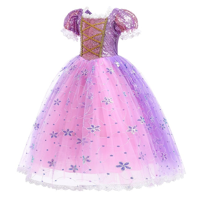 Cloak Princess Dress Cosplay Flower Girl Rapunzel FashionChic