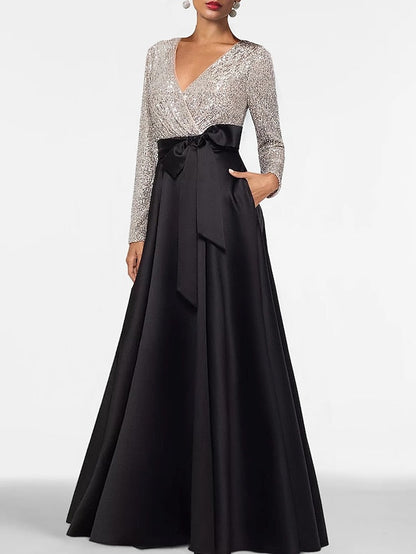 Evening Length Floor Formal Dress A-Line Elegant Long Gown FashionChic